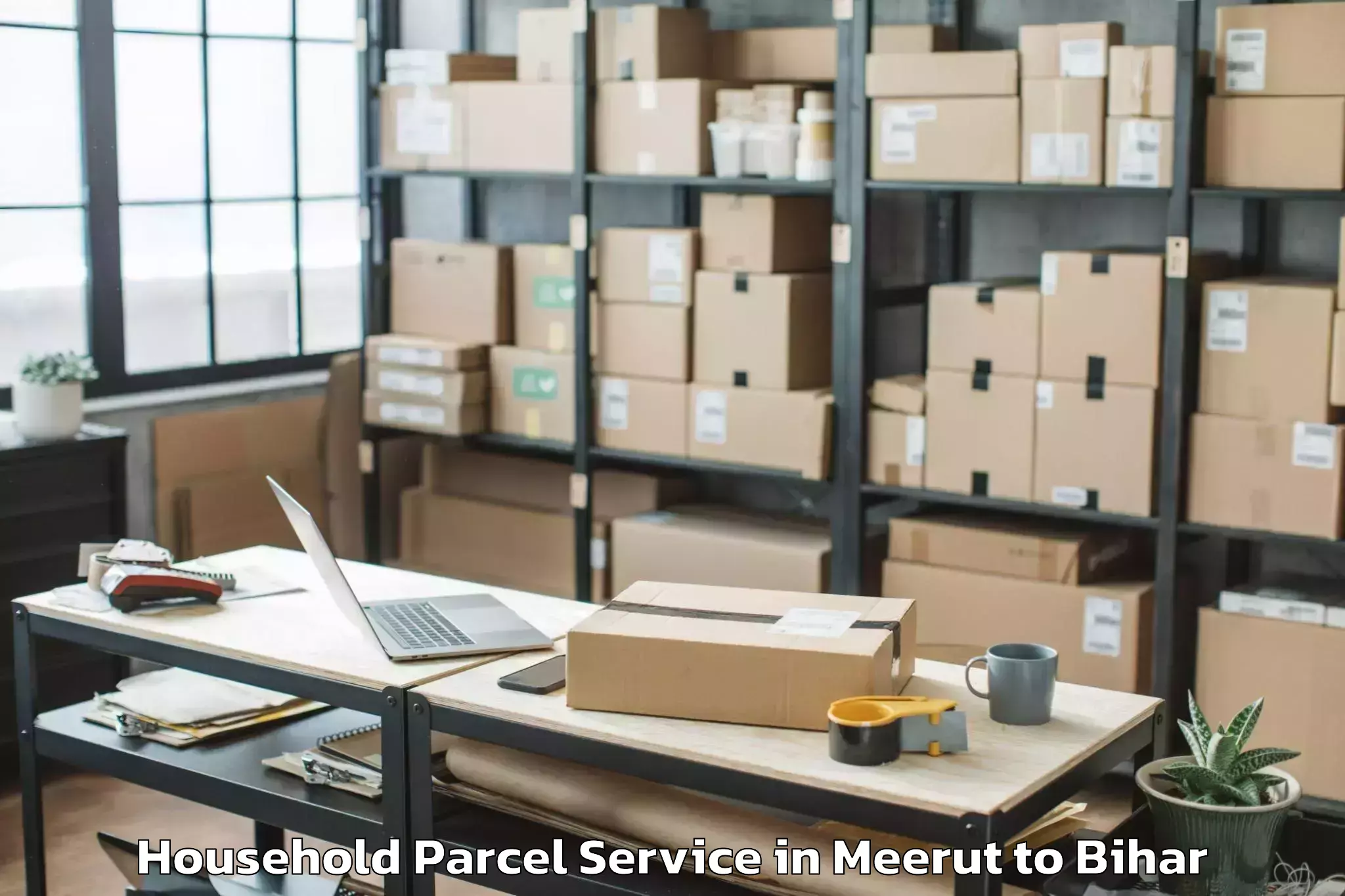 Easy Meerut to Turkaulia Household Parcel Booking